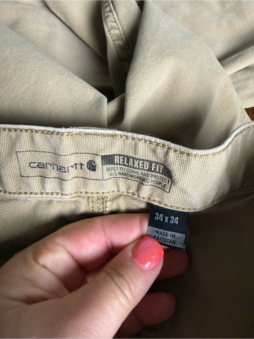 Carhartt Tan Relaxed Rugged Fit Utility Work Pants 34x34 - Picture 2 of 5